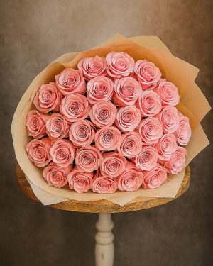 50 Pink roses bouquet
