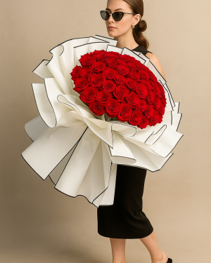 Luxury red roses bouquet