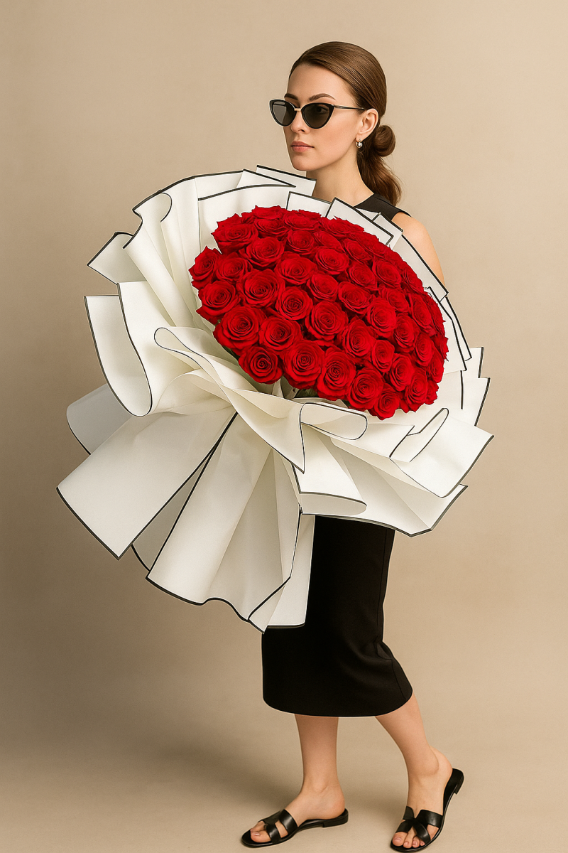 Luxury red roses bouquet