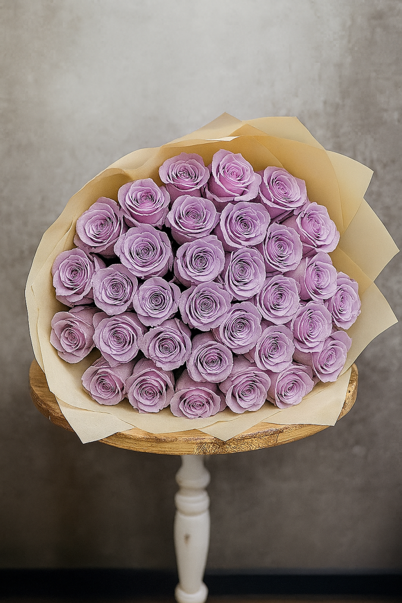 50 purple roses  bouquet