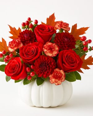 Fall floral pumpkin