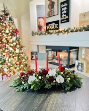 Christmas table centerpieces with 3 candle L35'