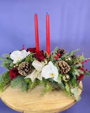 Christmas table centerpieces with two candle L23'