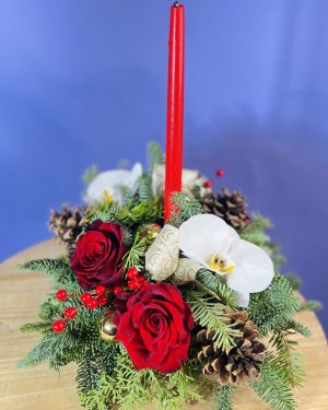Christmas table centerpieces with one candle L15